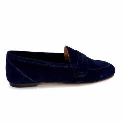 Ivoire0209b Ivoire 10648 Daim Bleu Marine Mocassins