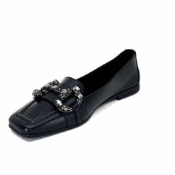 398-ivoire Ivoire 1M23035 Cuir Noir Ballerines