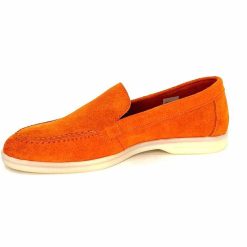 Ivoire0209b Ivoire 12851 Daim Orange Mocassins