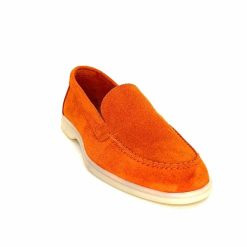 Ivoire0209b Ivoire 12851 Daim Orange Mocassins