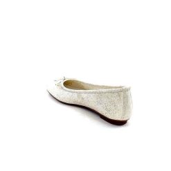 Requin Reqins Hello Cuir Blanc Dore Ballerines