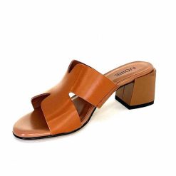 Ivoire0352 Ivoire F1555 Dario 3 Cuir Marron Cognac Mules