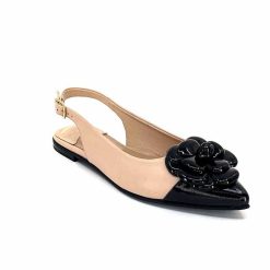 398-ivoire Ivoire M23099 Cuir Beige Noir Ballerines