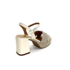 Ivoire0551 Ivoire 2150 Cuir Raffia Beige Plateformes