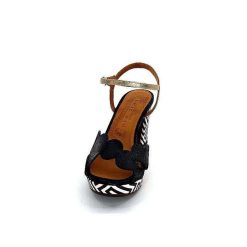 Chie Mihara Chie Mihara Kelis44 Cuir Noir Blanc Sandales