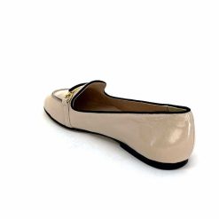 Ivoire0532 Ivoire G771-21 Cuir Vernis Creme Noir Ballerines