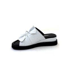 Ivoire-354 Ivoire 107911 Cuir Blanc Mules