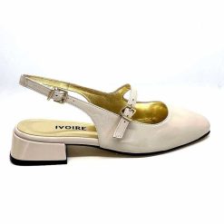 Ivoire0330 Ivoire S100 Cuir Vernis Creme Ballerines