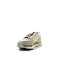 No Name No Name Mia Jogger Daim Textile Beige Pastel Vert Baskets