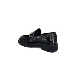 Ivoire0104a Ivoire 52195 Cuir Noir Daim Noir Mocassins