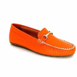 Ivoire0209b Ivoire 12052 Cuir Orange Mocassins