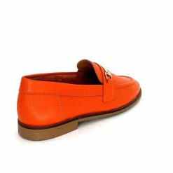 Ivoire0209b Ivoire 12646 Cuir Orange Mocassins