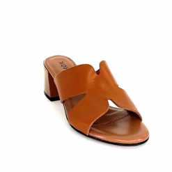 Ivoire0352 Ivoire F1555 Dario 3 Cuir Marron Cognac Mules