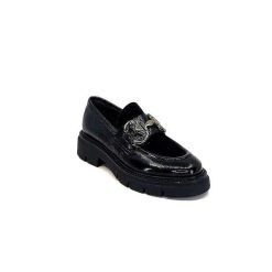 Ivoire0104a Ivoire 52195 Cuir Noir Daim Noir Mocassins