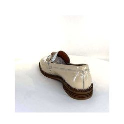 Myma Myma 7509 Cuir Vernis Frippe Beige Blanc Mocassins