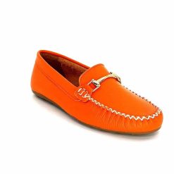 Ivoire0209b Ivoire 12052 Cuir Orange Mocassins