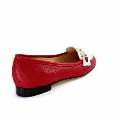 Ivoire0200 Ivoire 8002 For Cuir Rouge Blanc Ballerines