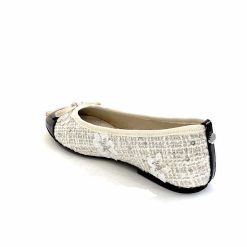 Ivoire0317a Ivoire 2204108 Textile Blanc Vernis Noir Ballerines