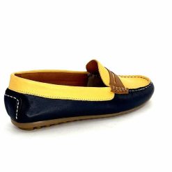 Ivoire0209b Ivoire 10322 Sauvage Cuir Bleu Marine Jaune Marron Mocassins