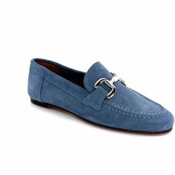 Ivoire0209b Ivoire 12807 Daim Bleu Jeans Mocassins