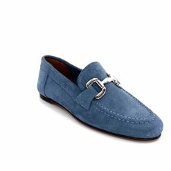 Ivoire0209b Ivoire 12807 Daim Bleu Jeans Mocassins