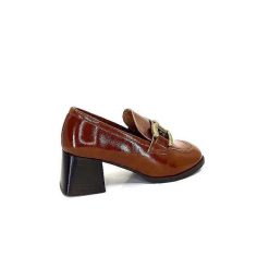 We Do Ivoire 11301A Cuir Vernis Marron Mocassins