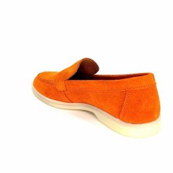 Ivoire0209b Ivoire 12851 Daim Orange Mocassins