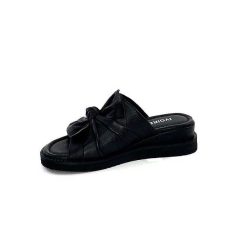 Ivoire-354 Ivoire 107911 Cuir Noir Mules