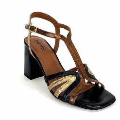 Ivoire0352 Ivoire K252 Mare 2 Cuir Noir Bronze Sandales