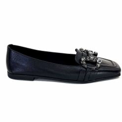 398-ivoire Ivoire 1M23035 Cuir Noir Ballerines