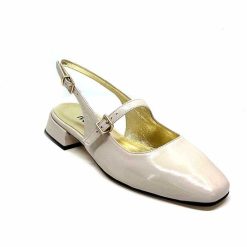 Ivoire0330 Ivoire S100 Cuir Vernis Creme Ballerines