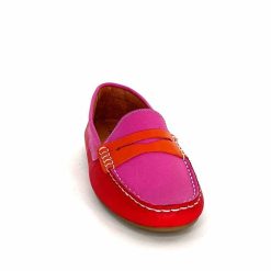 Ivoire0209b Ivoire 10322 Sauvage Cuir Rose Rouge Orange Mocassins