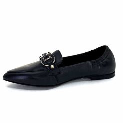 398-ivoire Ivoire M24066 Zb Cuir Noir Mocassins