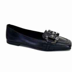 398-ivoire Ivoire 1M23035 Cuir Noir Ballerines