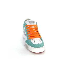 Semerdjian Semerdjian Smr Noubar 11490 Cuir Blanc Daim Turquoise Baskets