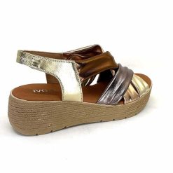 Ivoire0375a Ivoire Aires Cuir Multi Metal Plateformes