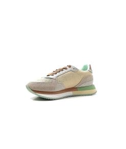 No Name No Name Mia Jogger Daim Textile Beige Pastel Vert Baskets