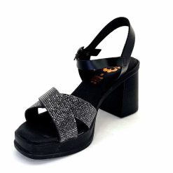 Porronet Porronet Fi 2973 Cuir Noir Strass Noir Sandales