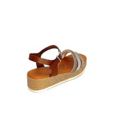 oh my sandals - innova footwear Ivoire 5434 Cuir Marron Strass Beige Plateformes