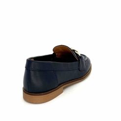 Ivoire0209b Ivoire 12779 Cuir Bleu Marine Mocassins