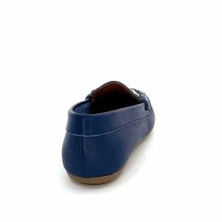 Ivoire0209b Ivoire 12052 Cuir Bleu Mocassins