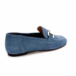 Ivoire0209b Ivoire 12807 Daim Bleu Jeans Mocassins