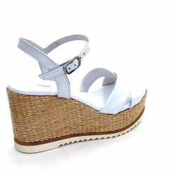 Nero Giardini Nerogiardini 410630 D7078 Cuir Raffia Blanc Plateformes