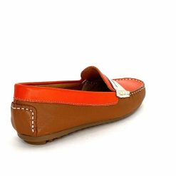 Ivoire0209b Ivoire 10322 Sauvage Cuir Orange Marron Beige Mocassins