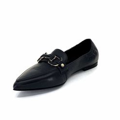 398-ivoire Ivoire M24066 Zb Cuir Noir Mocassins