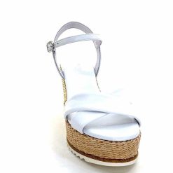 Nero Giardini Nerogiardini 410630 D7078 Cuir Raffia Blanc Plateformes