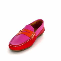 Ivoire0209b Ivoire 10322 Sauvage Cuir Rose Rouge Orange Mocassins