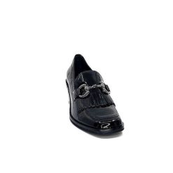 Ivoire0236a Ivoire 78006 Fortunato Cuir Vernis Noir Mocassins