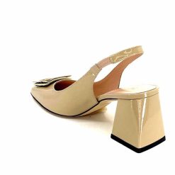 Evaluna Ivoire 6551 Cuir Vernis Beige Mesisa Escarpins