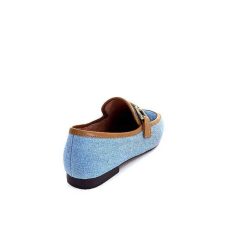 bibi lou - navima Bibi Lou 582 Cuir Marron Textile Denim Bleu Mocassins